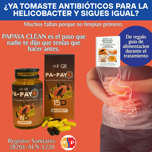 ¿Gastritis, Helicobacter Pylori o Reflujo? Limpia tu cuerpo en solo 15 días con PAPAYA CLEAN